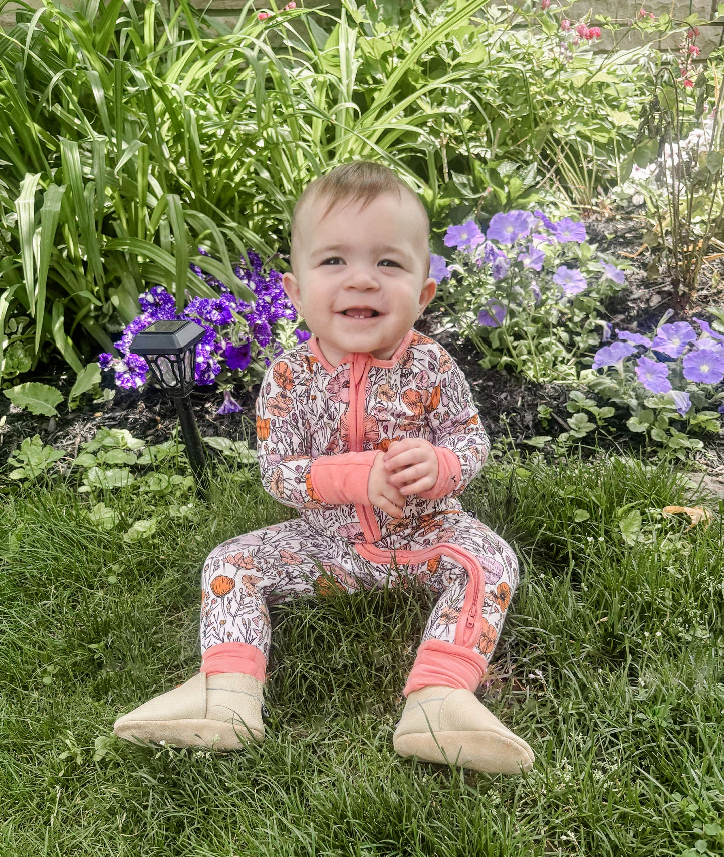 Infant Zip Romper - Flora