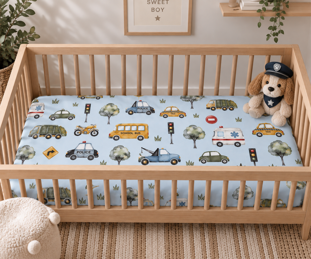 Bamboo Crib Sheet - Rush Hour
