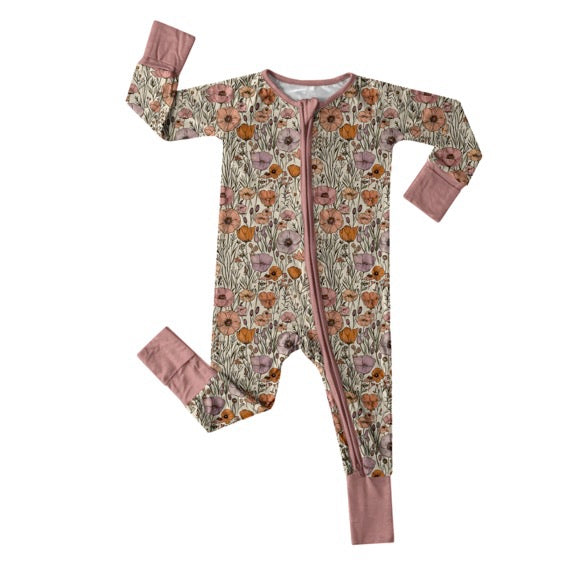 Infant Zip Romper - Flora