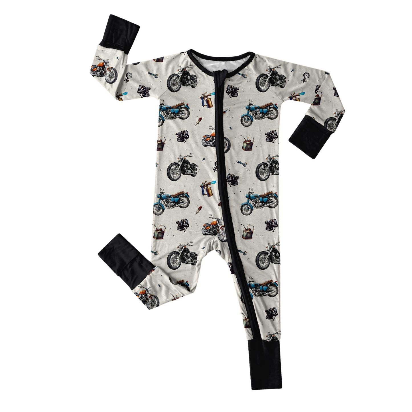 Infant Zip Romper - Motorcycle