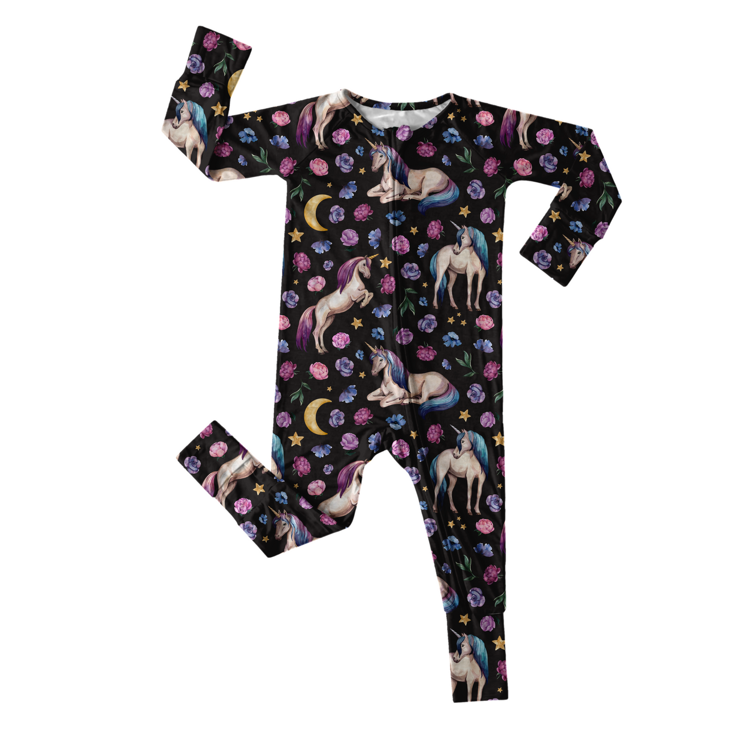 Infant Zip Romper - Unicorns