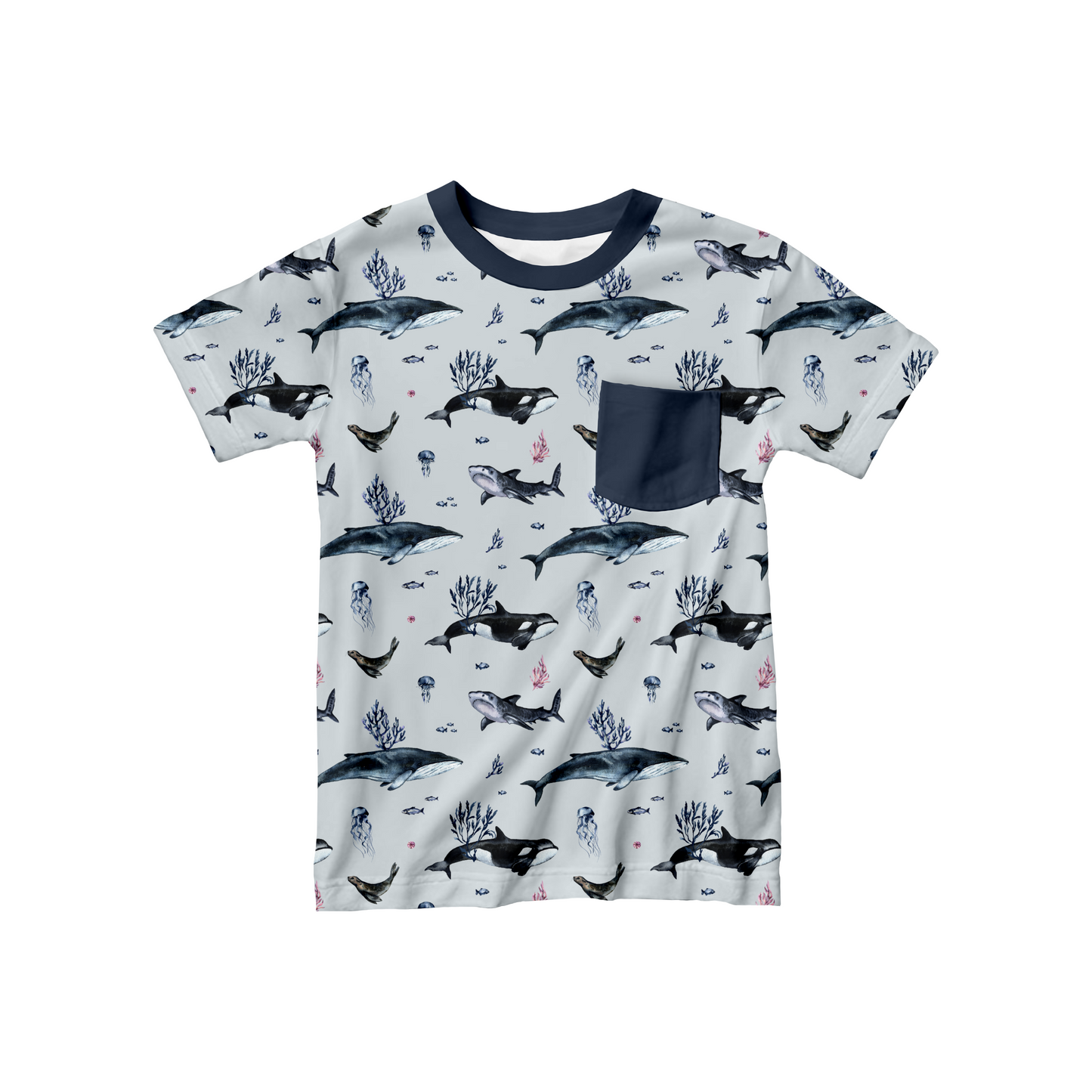 Children's Boxy Pocket Tee - Fins