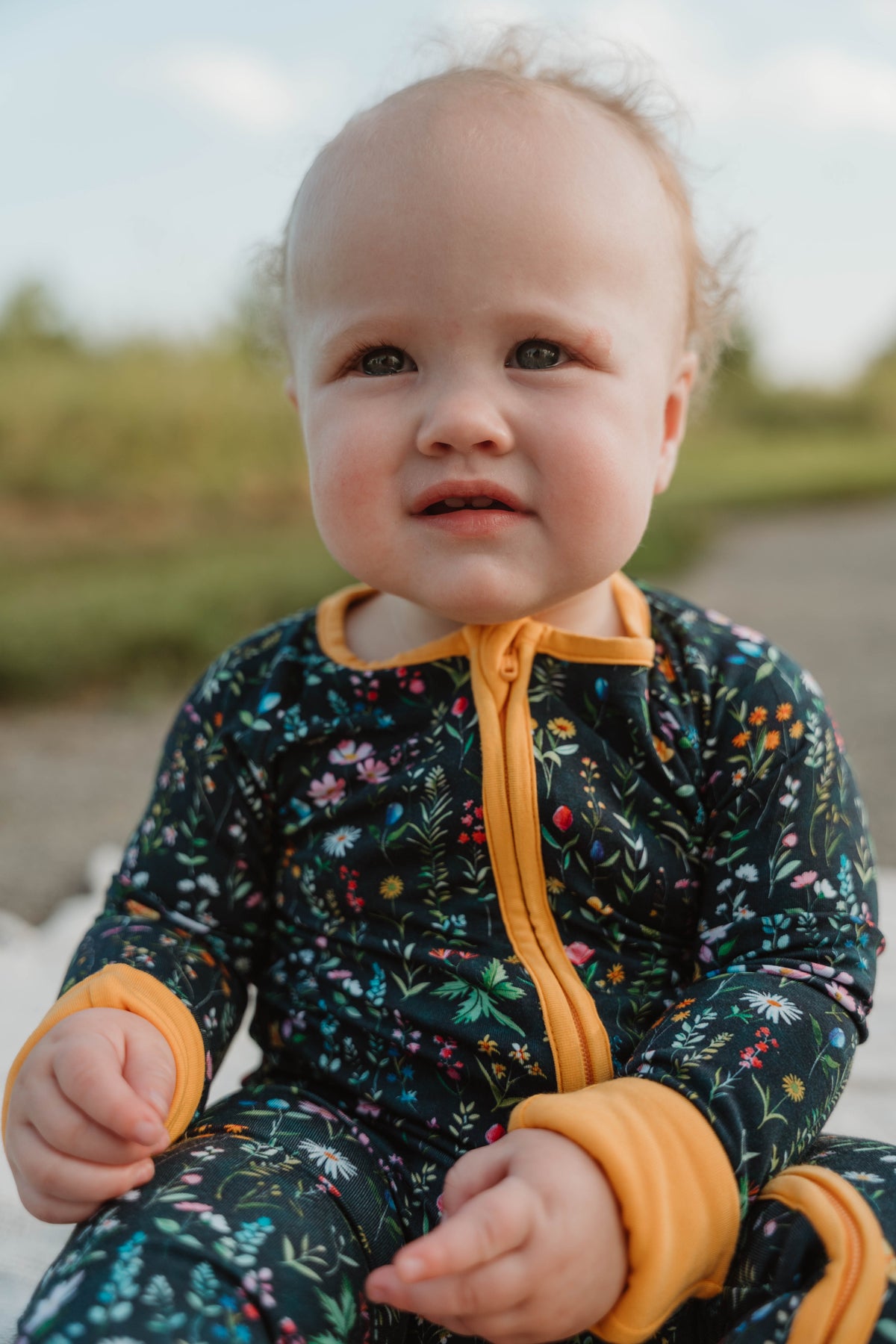 Infant Zip Romper - Meadow