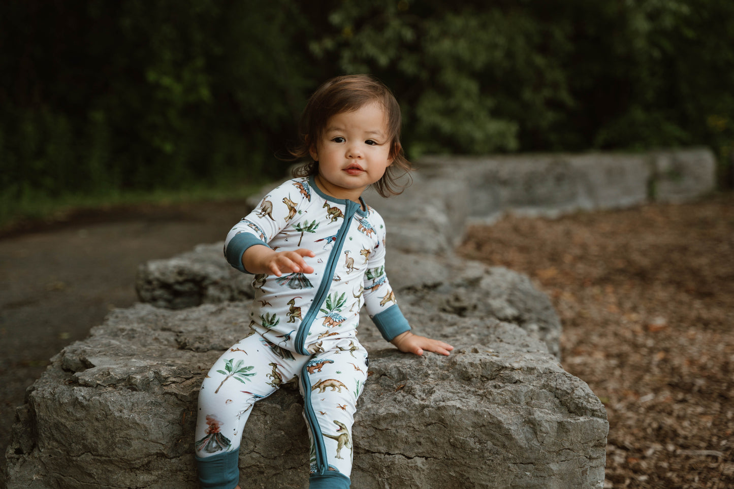 Infant Zip Romper - Dino