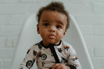 Infant Zip Romper - Motorcycle