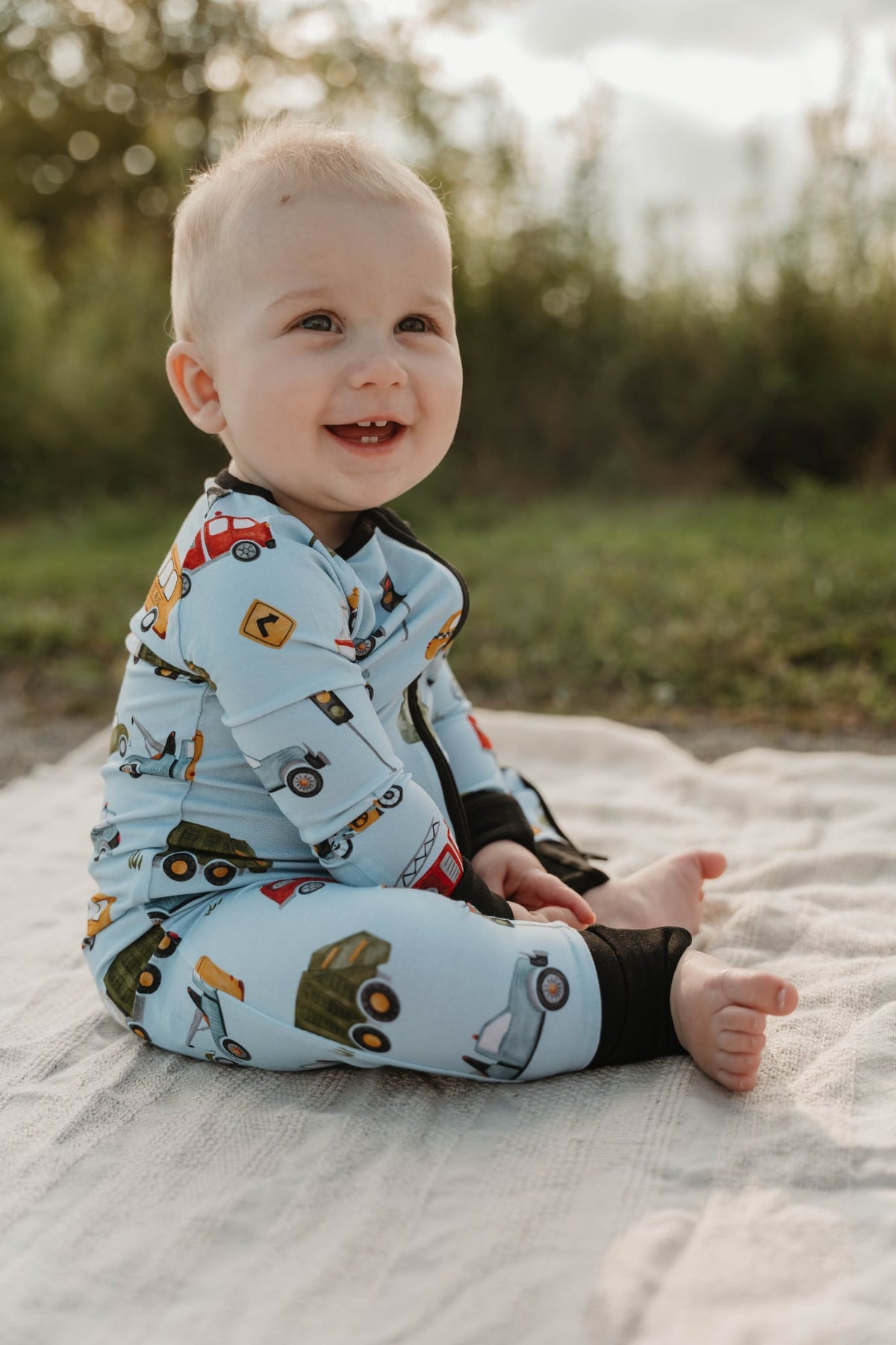 Infant Zip Romper - Rush Hour