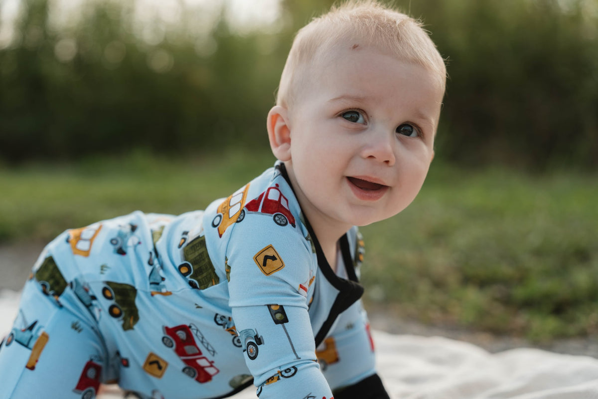Infant Zip Romper - Rush Hour
