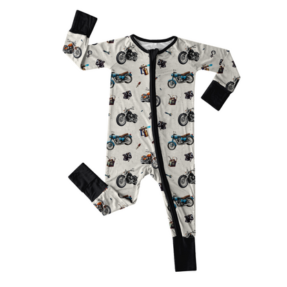 Infant Zip Romper - Motorcycle
