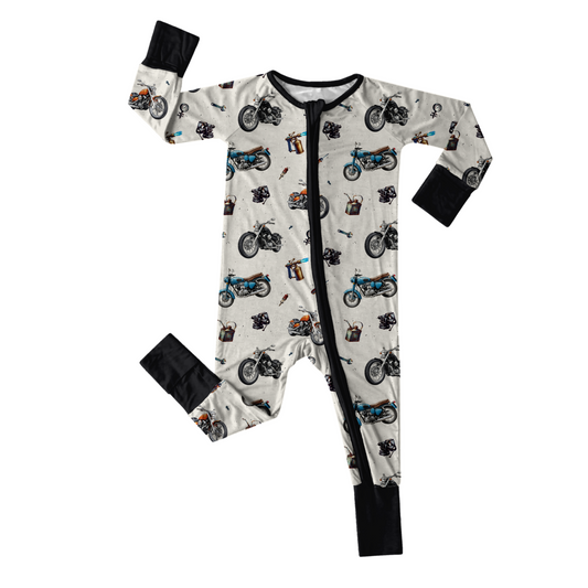 PRE ORDER Infant Zip Romper - Motorcycle