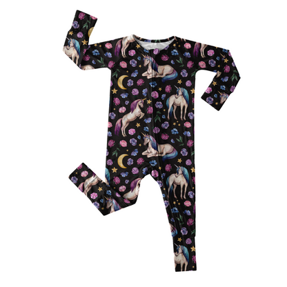 Infant Zip Romper - Unicorns