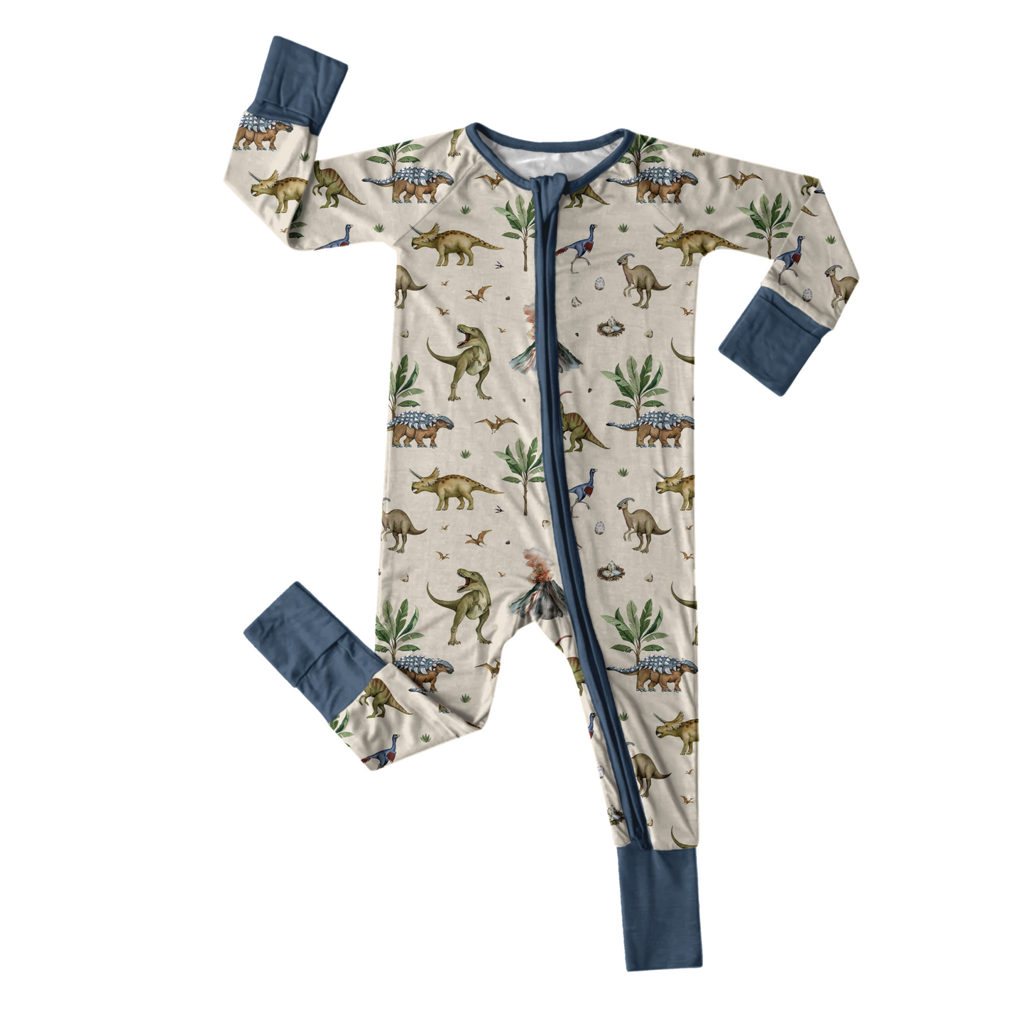 Infant Zip Romper - Dino