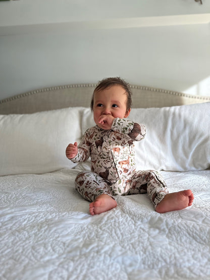 Infant Zip Romper - Forest Fauna