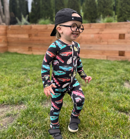 Infant Zip Romper - Classic Cars