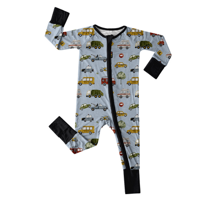 Infant Zip Romper - Rush Hour