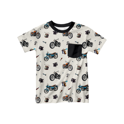 Children's Boxy Pocket Tee - Motorcycle