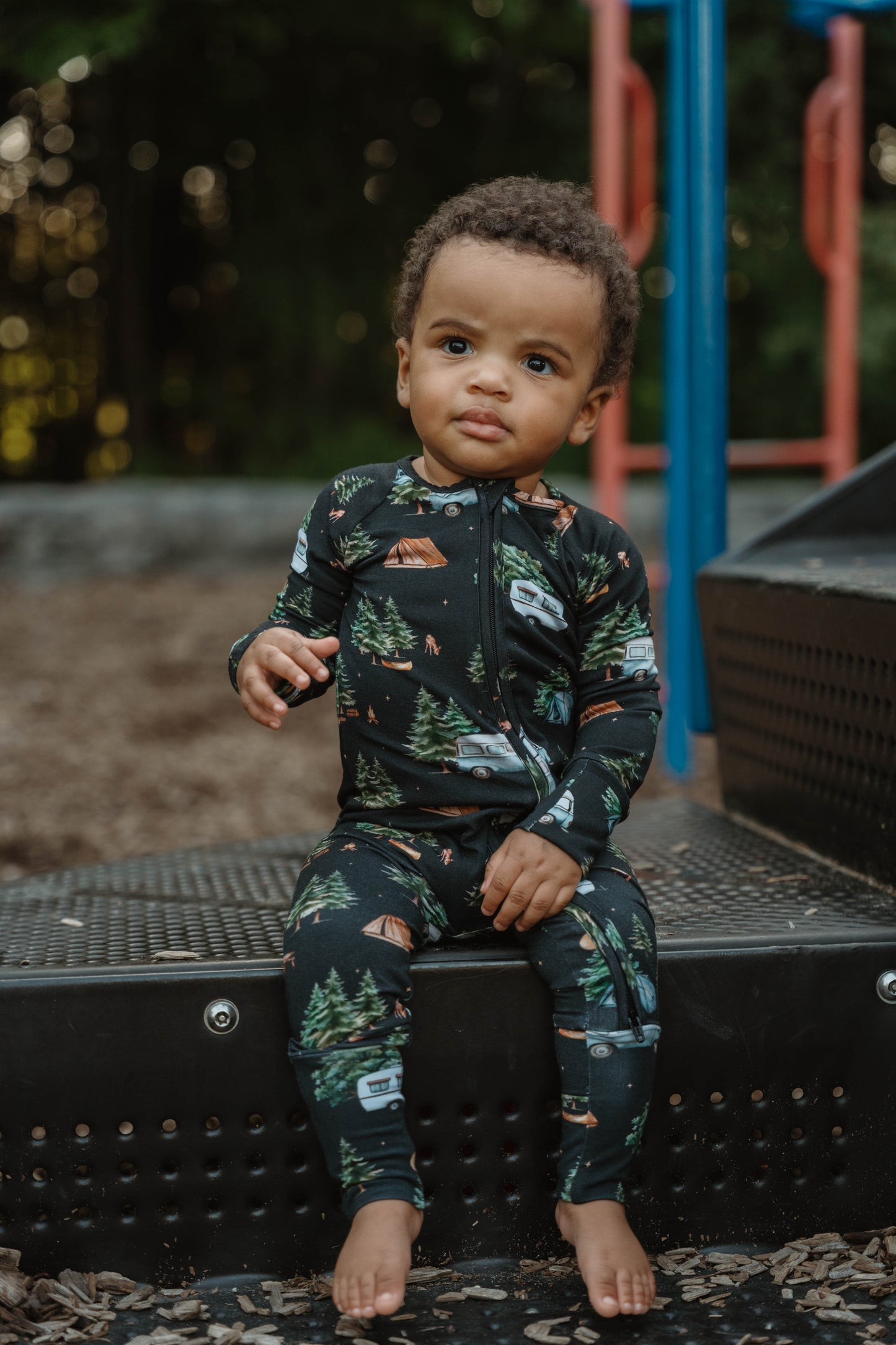 Infant Zip Romper - Camp