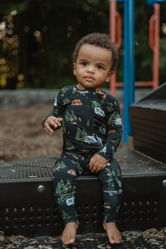 Infant Zip Romper - Camp